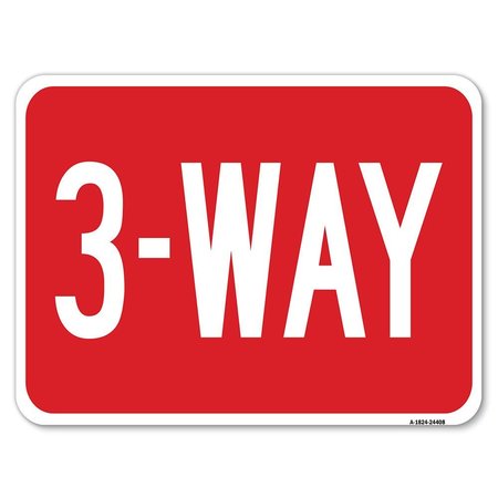 SIGNMISSION 3-Way Heavy-Gauge Aluminum Rust Proof Parking Sign, 18" x 24", A-1824-24408 A-1824-24408